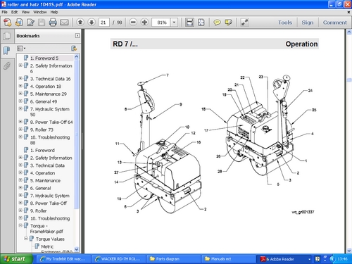 Product picture wacker roller RD 7H repair manual